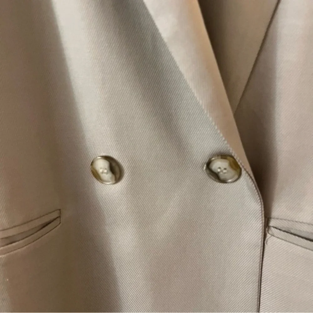 Madewell Double Breasted Caldwell Blazer Jacket Tan Beige Tencel‎ Blend XL